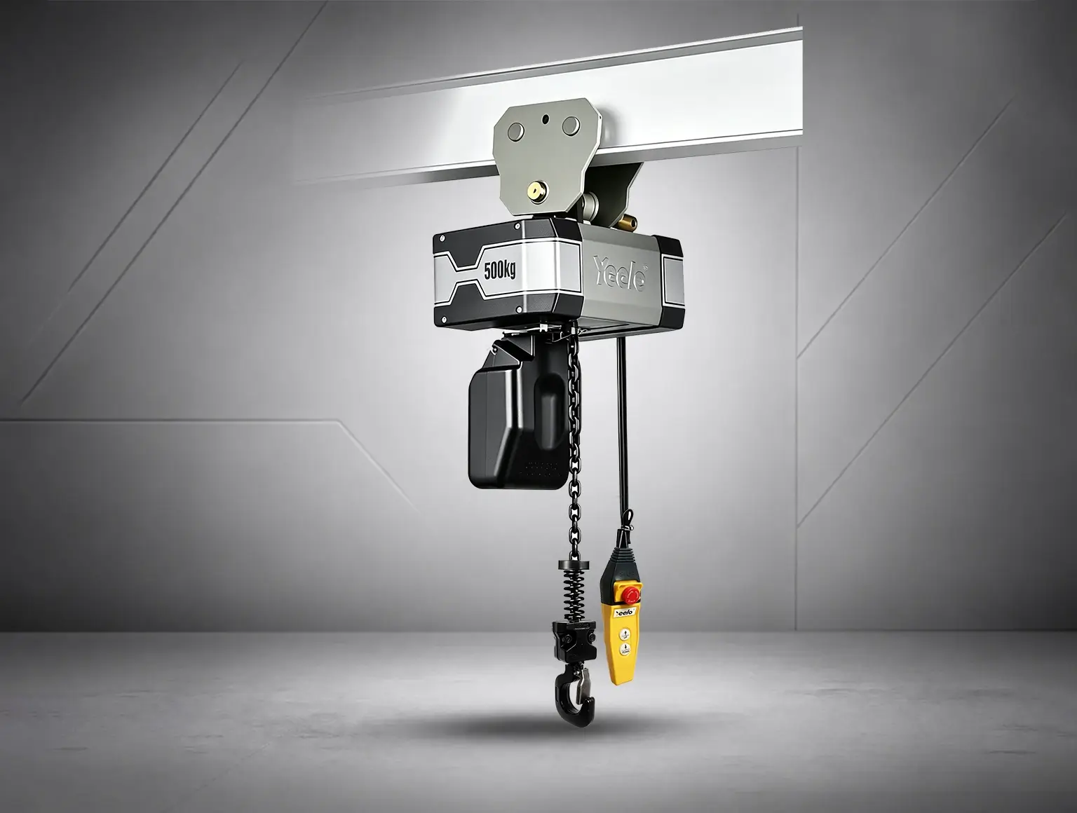 0.5 ton single chain electric hoist with manual trolley