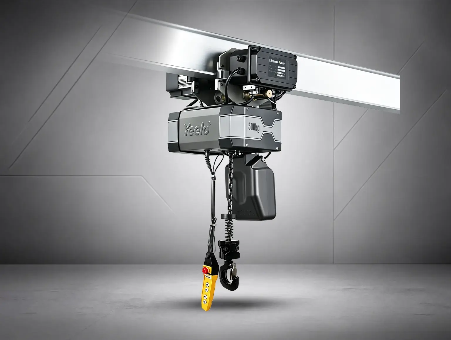 0.5 ton single chain electric hoist with electric trolley