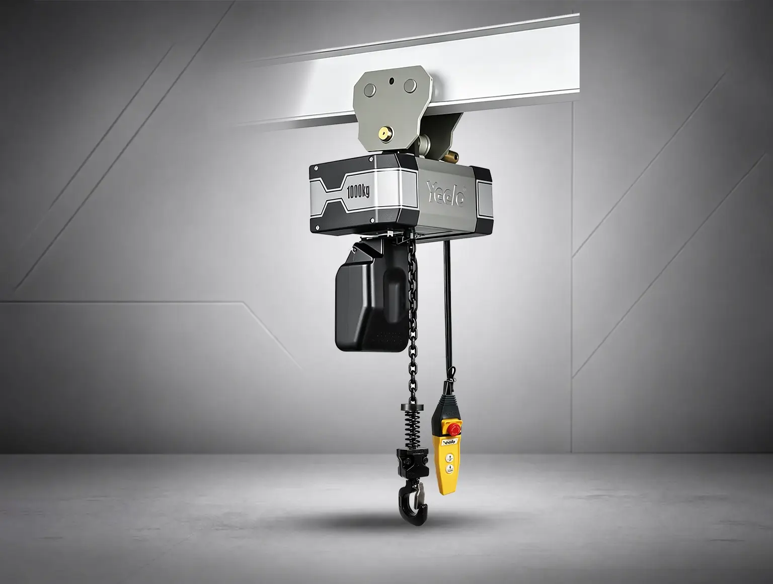 1 ton single chain electric hoist with manual trolley
