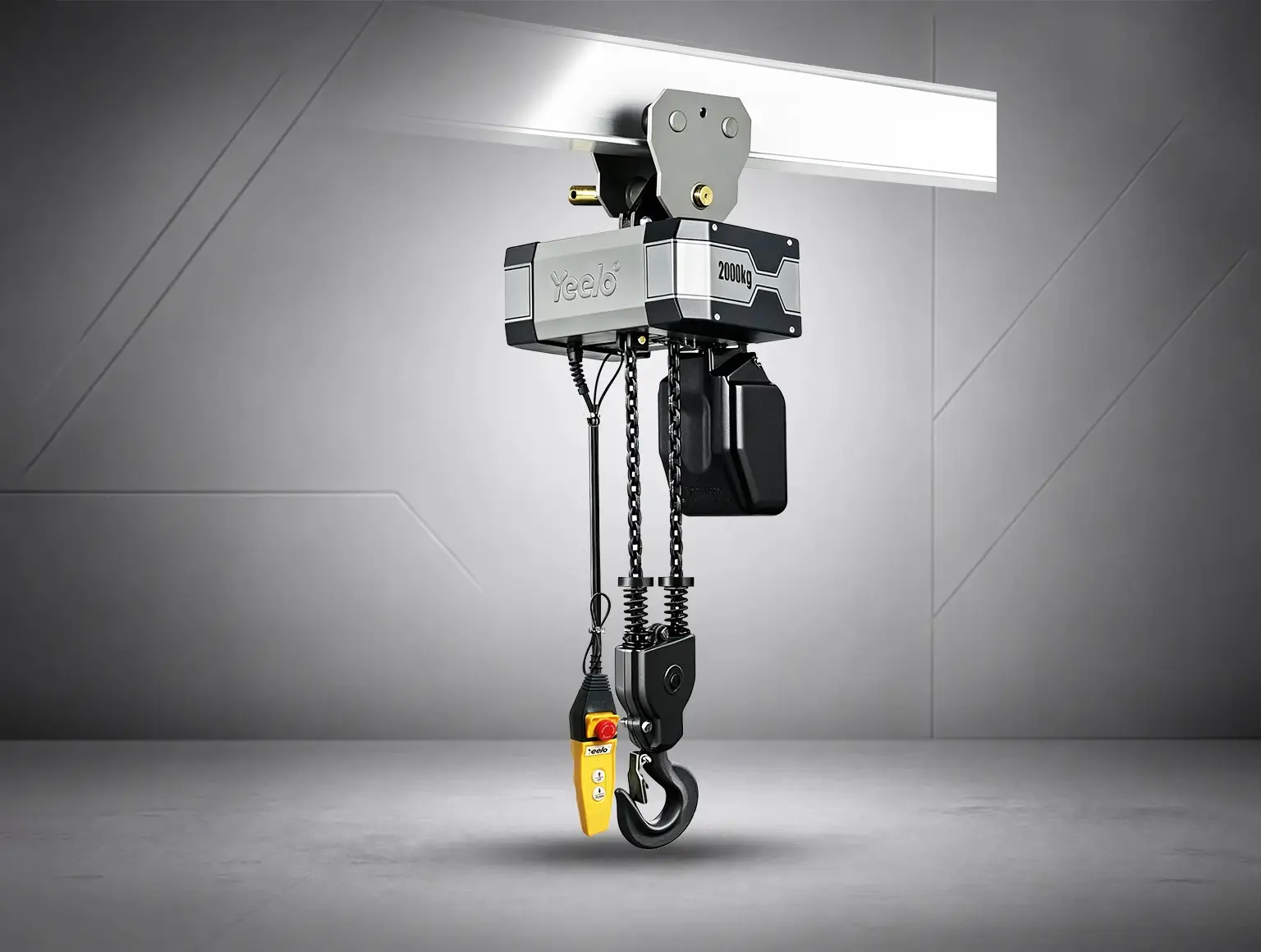 2 ton double chain electric hoist with manual trolley