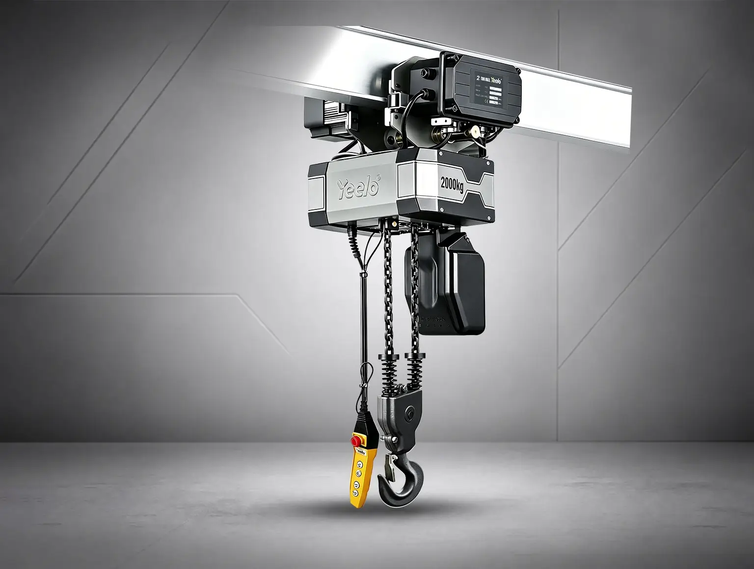 2 ton double chain electric hoist with electric trolley