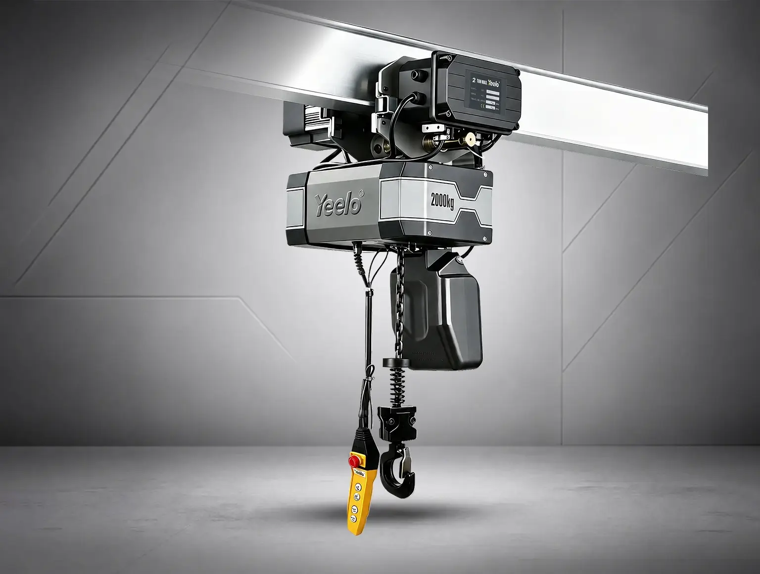 2 ton single chain electric hoist with electric trolley