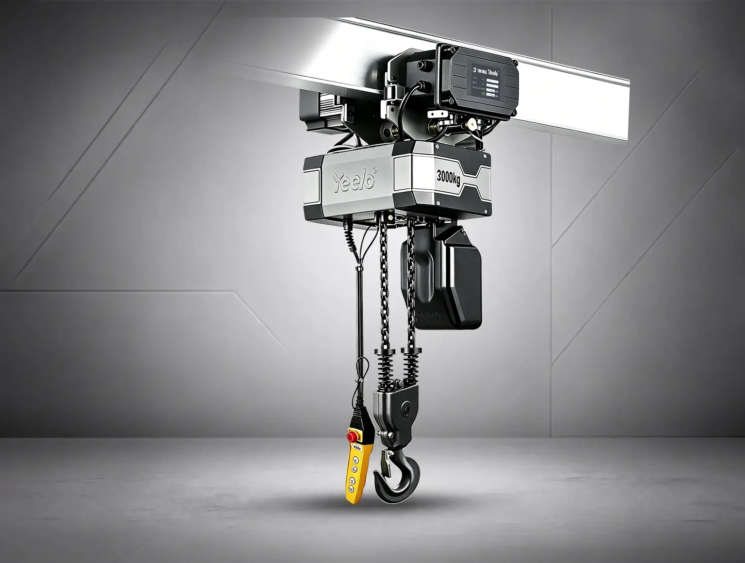 3 ton double chain electric hoist with electric trolley