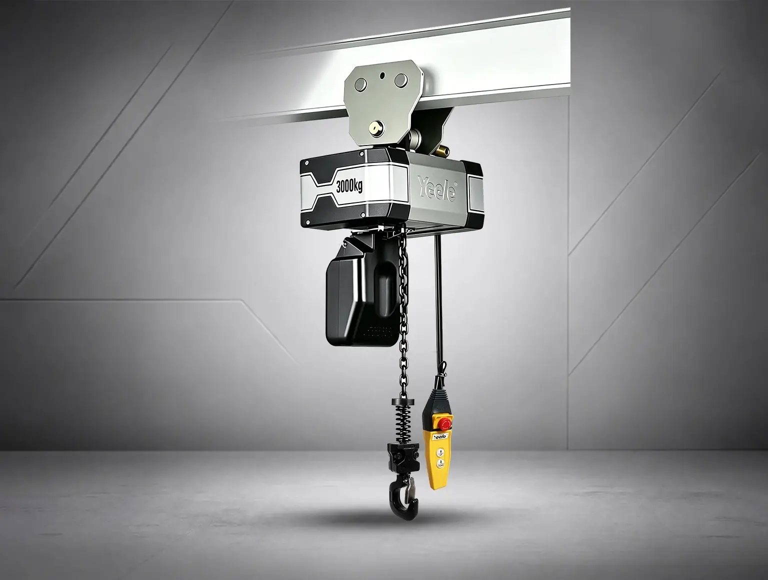 3 ton single chain electric hoist with manual trolley