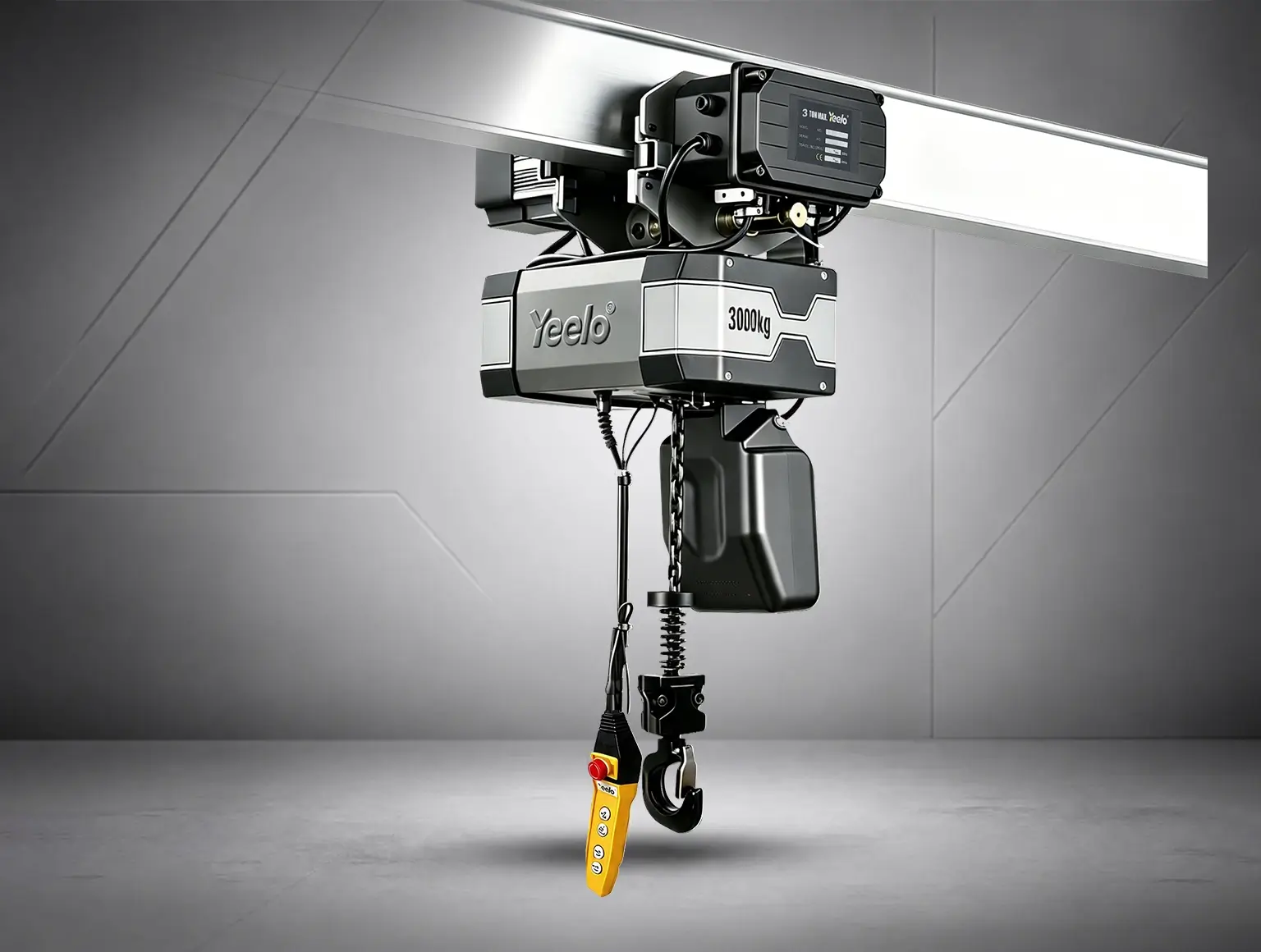 3 ton single chain electric hoist with electric trolley