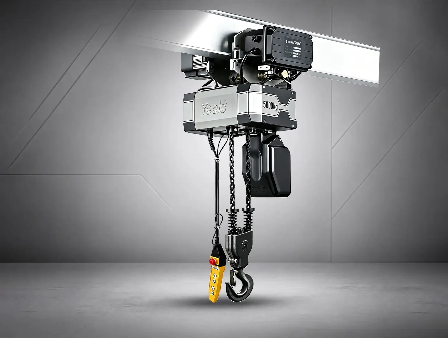 5 ton double chain electric hoist with electric trolley