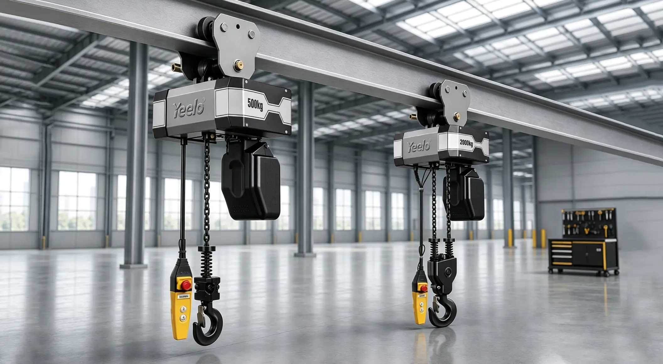 electric chain hoist with manual trolley