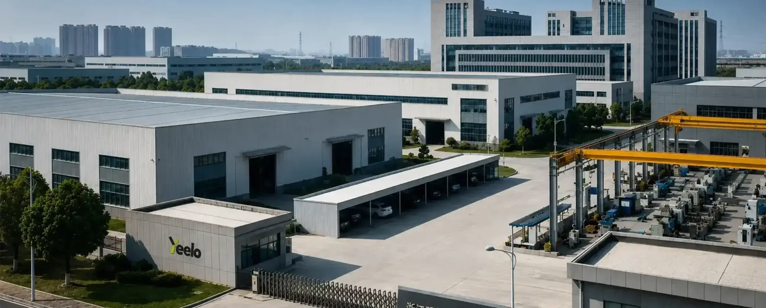 Aerial view of YEELO electric chain hoist manufacturing factory and R&D facility