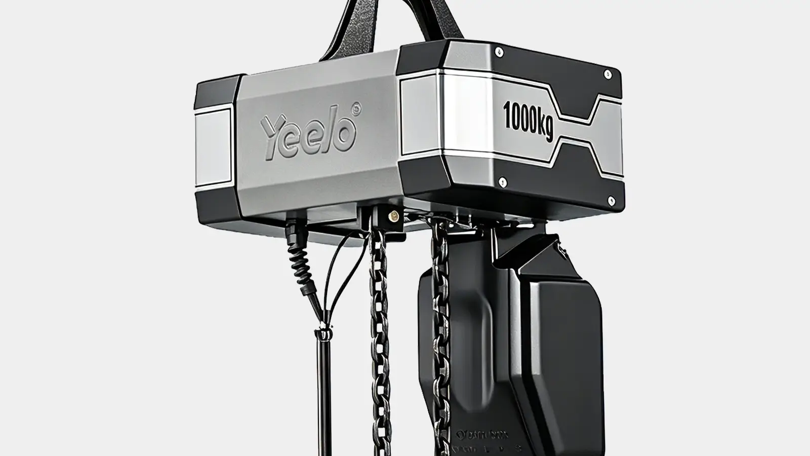 YEELO 1 ton double chain electric hoist rugged body construction with G80 manganese steel load chain