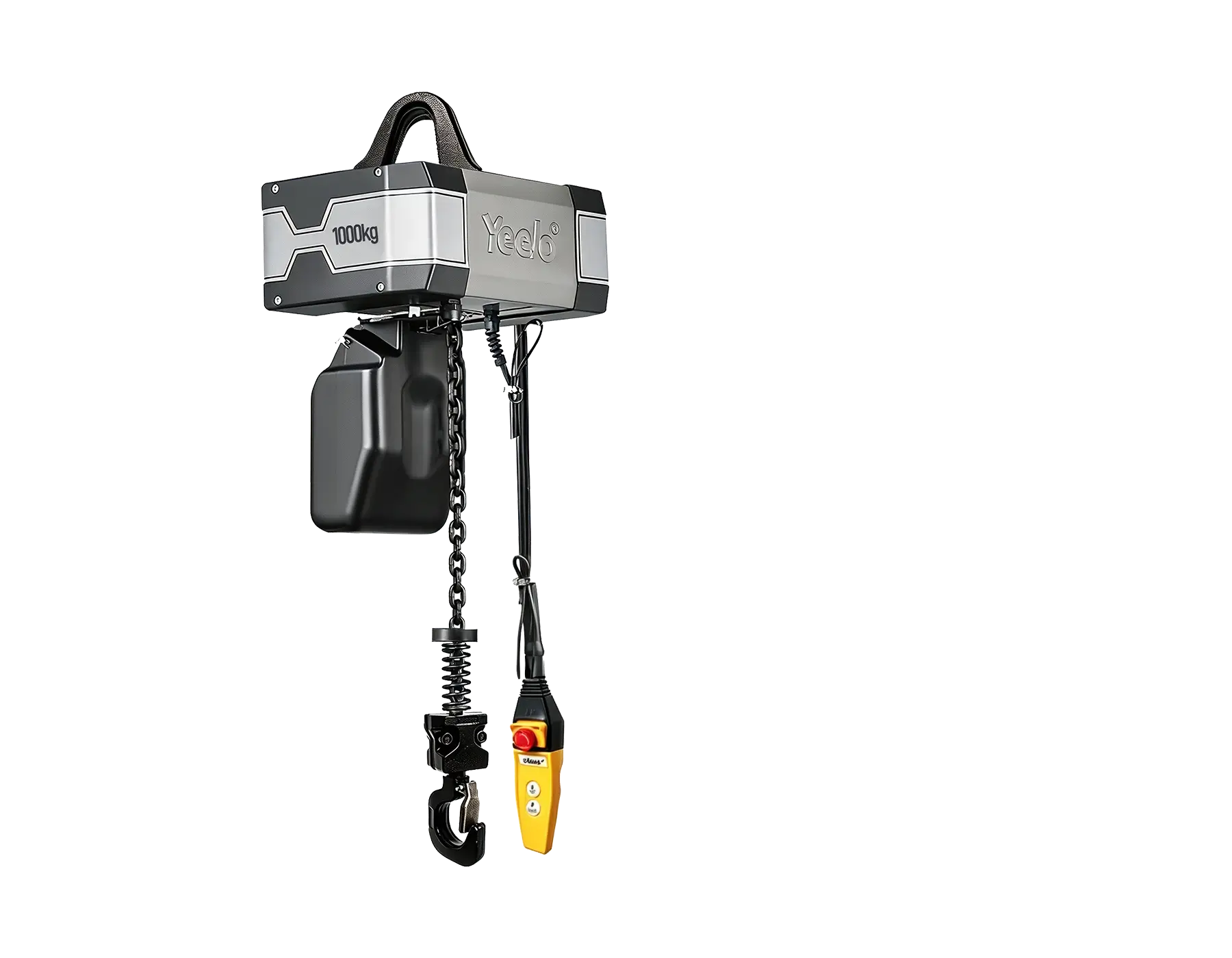 YEELO 1 ton single chain electric hoist equipped with premium G80 manganese steel load chain