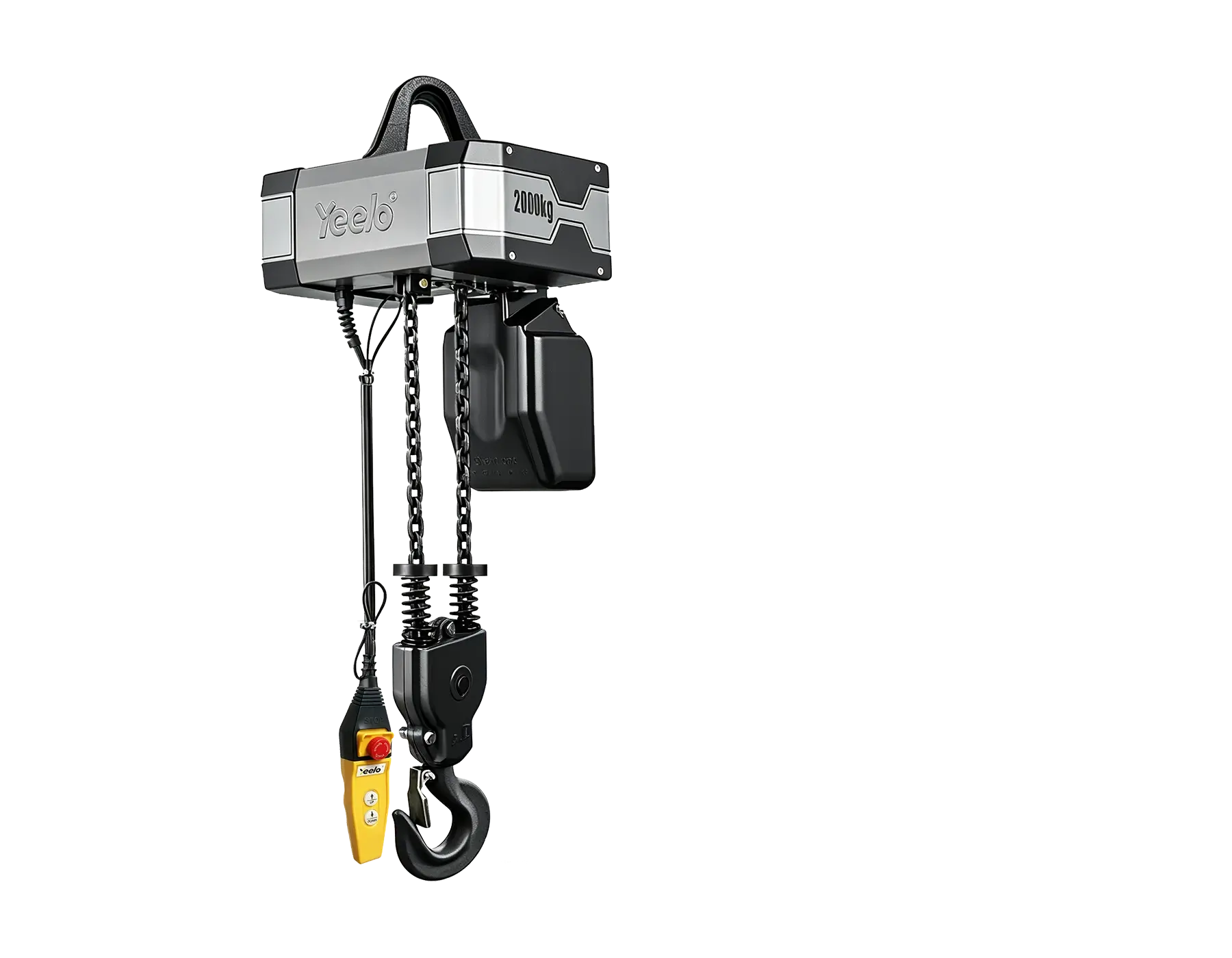 YEELO 2 ton double chain electric hoist with durable G80 manganese steel load chain
