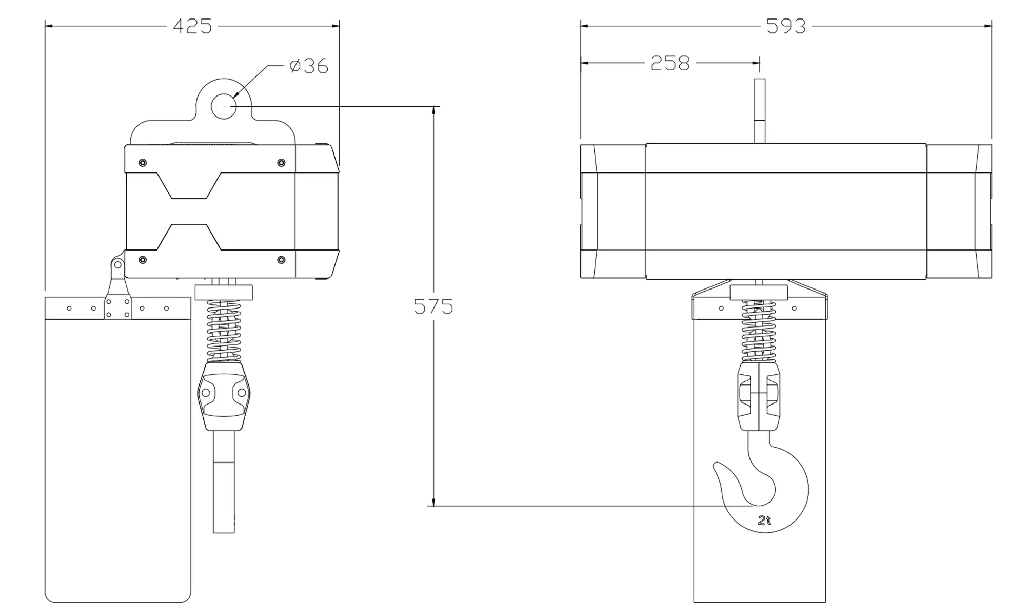 2 Ton Single Chain Electric Chain Hoist YEELO