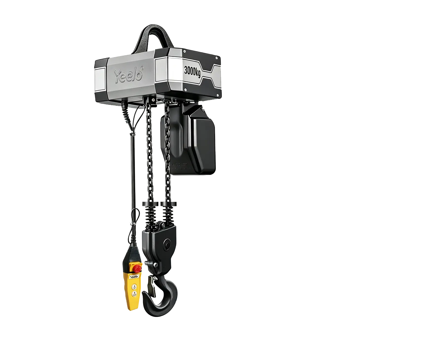 YEELO 3 ton double chain electric hoist equipped with premium G80 manganese steel chain