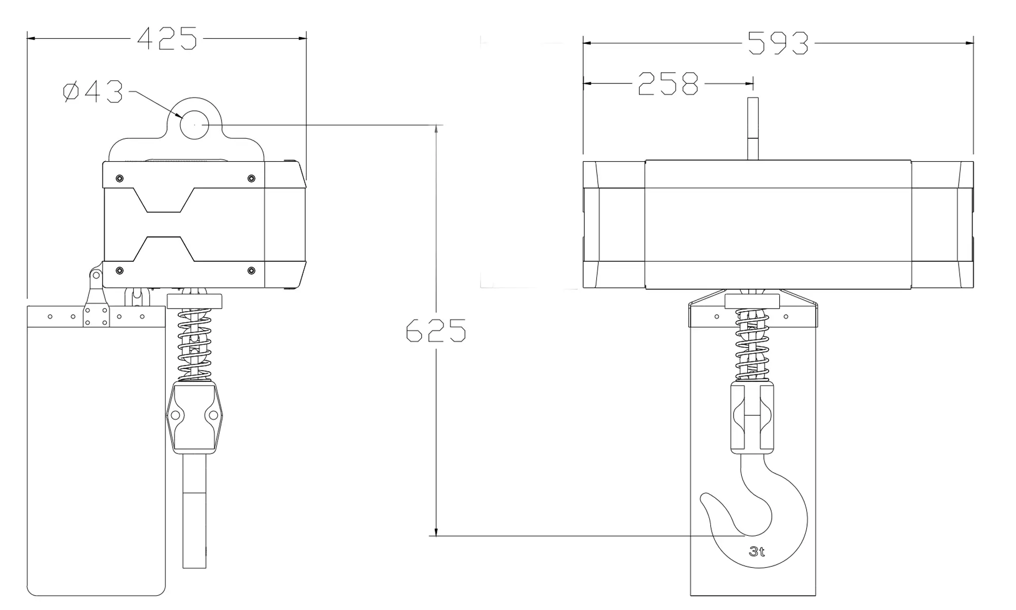 3 Ton Single Chain Electric Chain Hoist YEELO