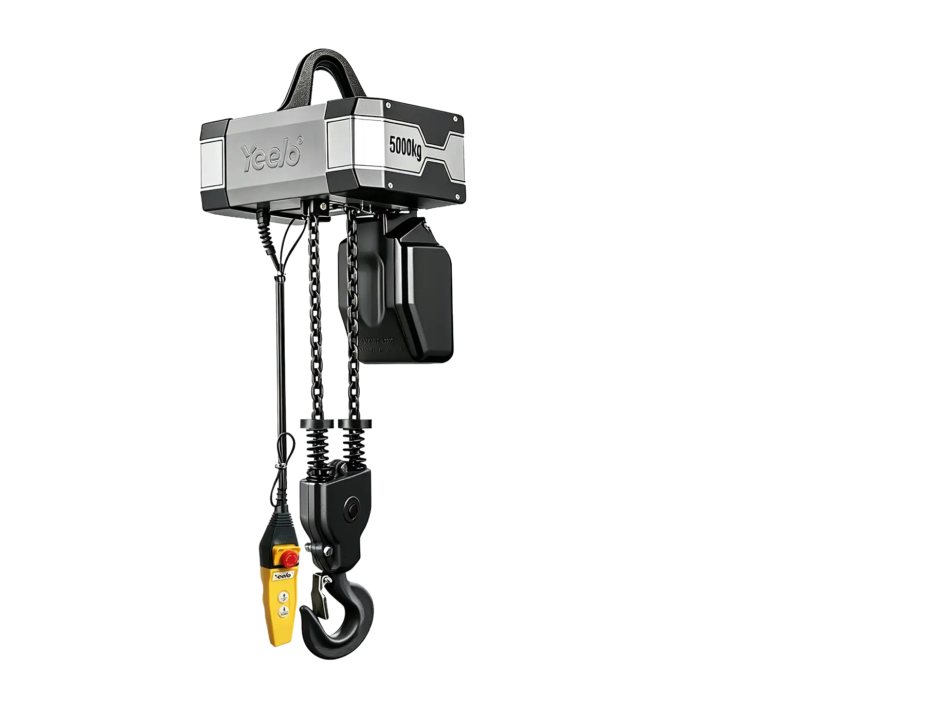 YEELO 5 ton double chain electric hoist with maximum capacity G80 manganese steel load chain