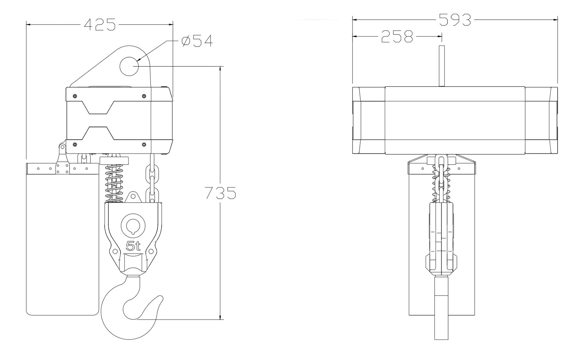 5 Ton Double Chain Electric Chain Hoist YEELO