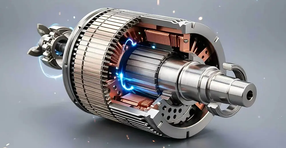 Continuous-duty M5 class motor and electromagnetic brake assembly of the YEELO YJ05 electric hoist
