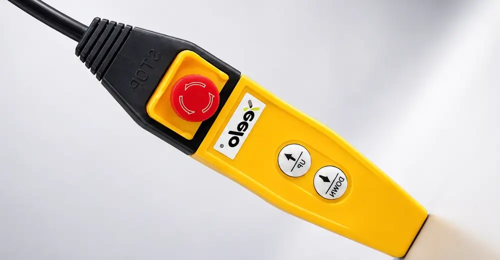 Ergonomic ABS polymer control pendant with emergency stop for YEELO YJ05 electric hoist