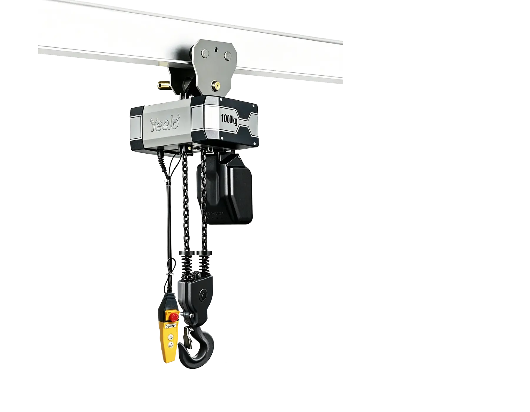 1 ton double chain electric hoist with manual trolley