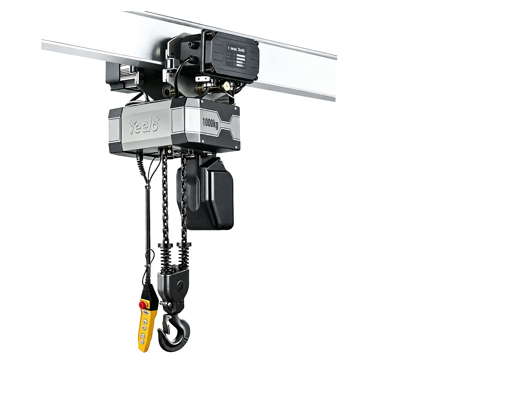 1 ton double chain electric hoist with trolley
