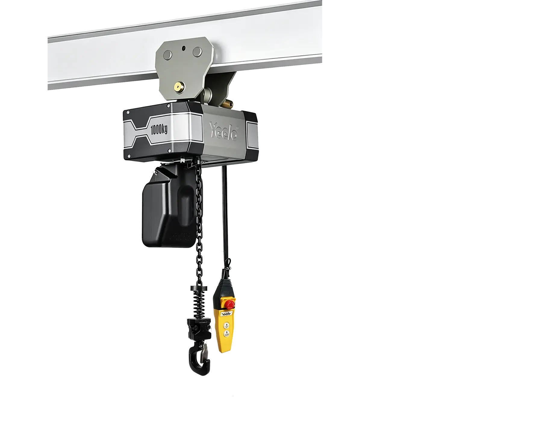 YEELO 1 ton single chain electric hoist with manual trolley