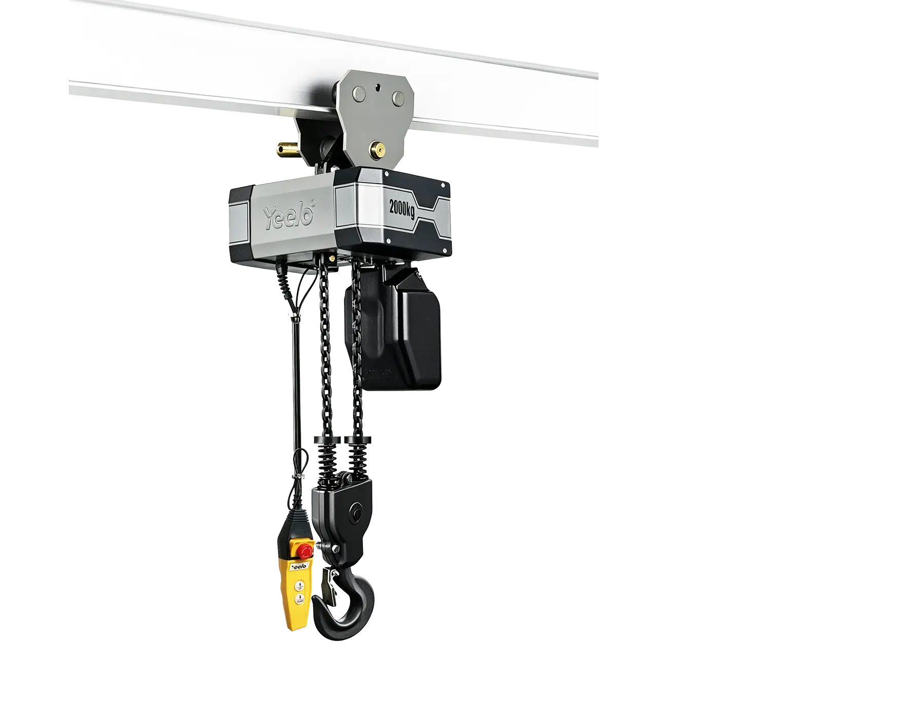 2 ton double chain electric hoist with manual trolley