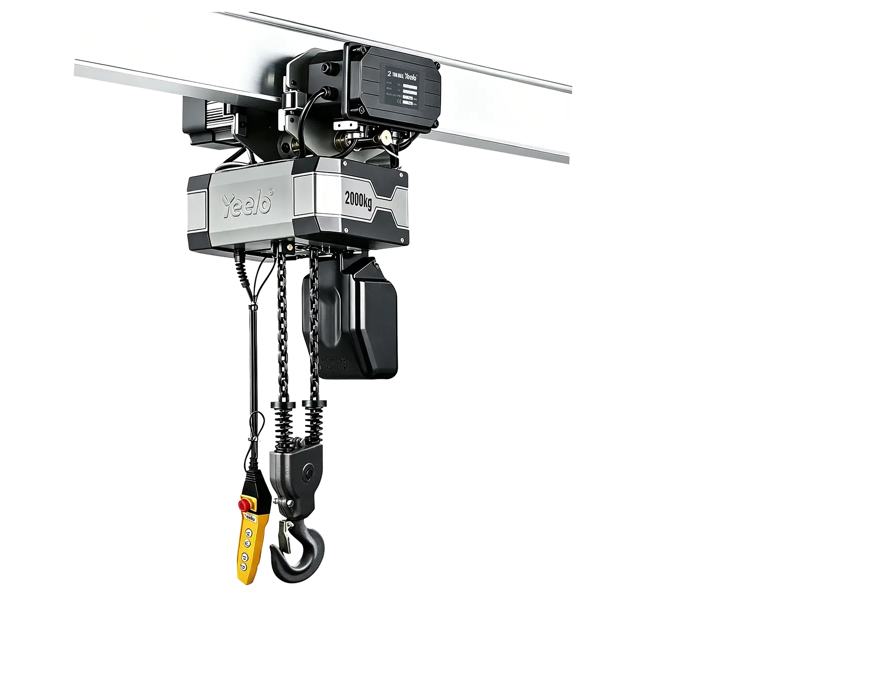 2 ton double chain electric hoist with trolley