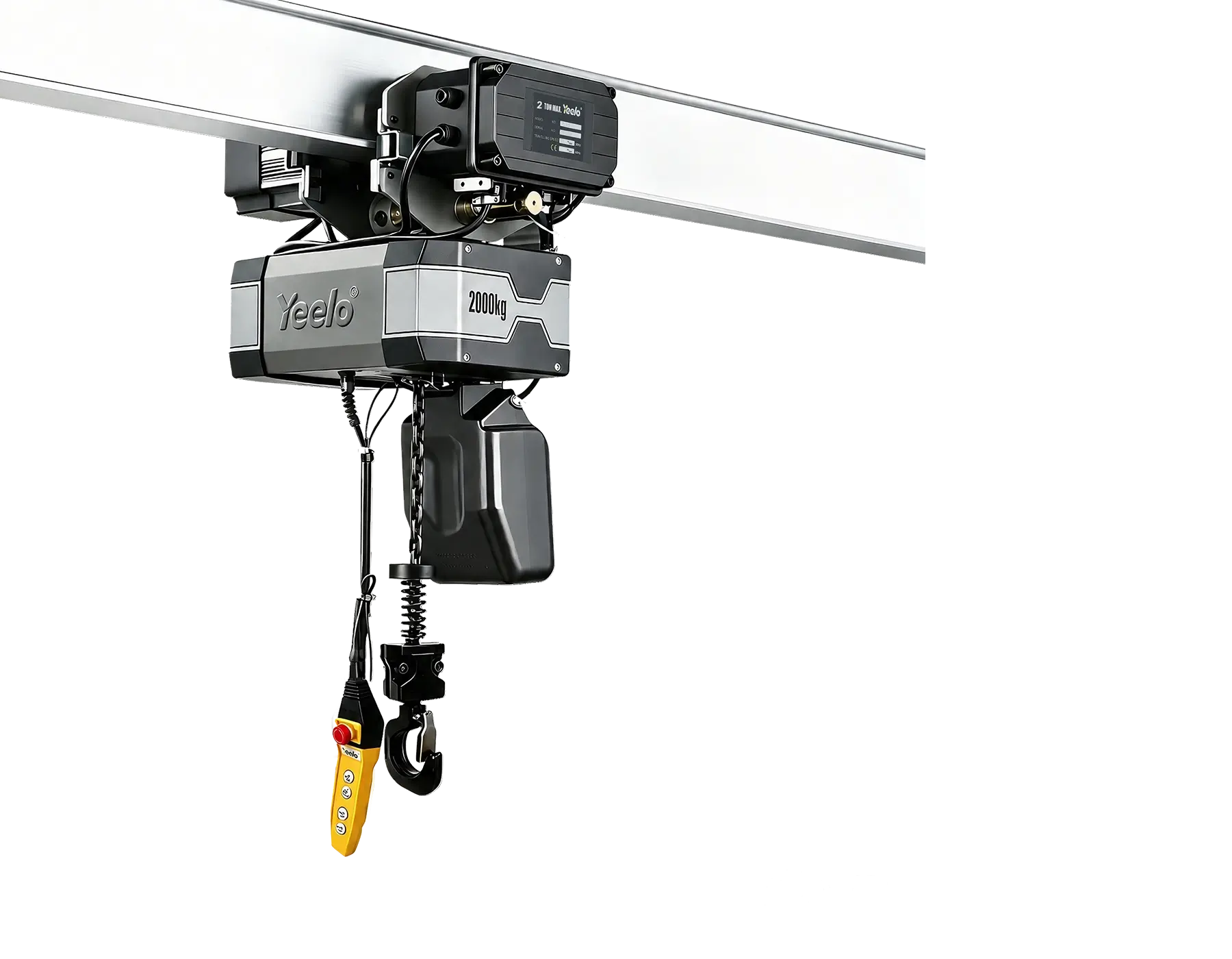 2 ton single chain electric hoist with trolley