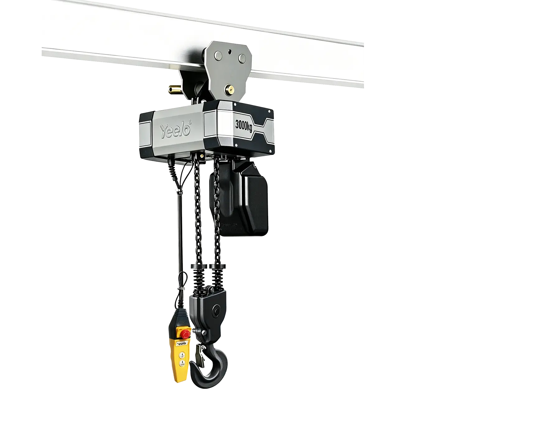 3 ton double chain electric hoist with manual trolley