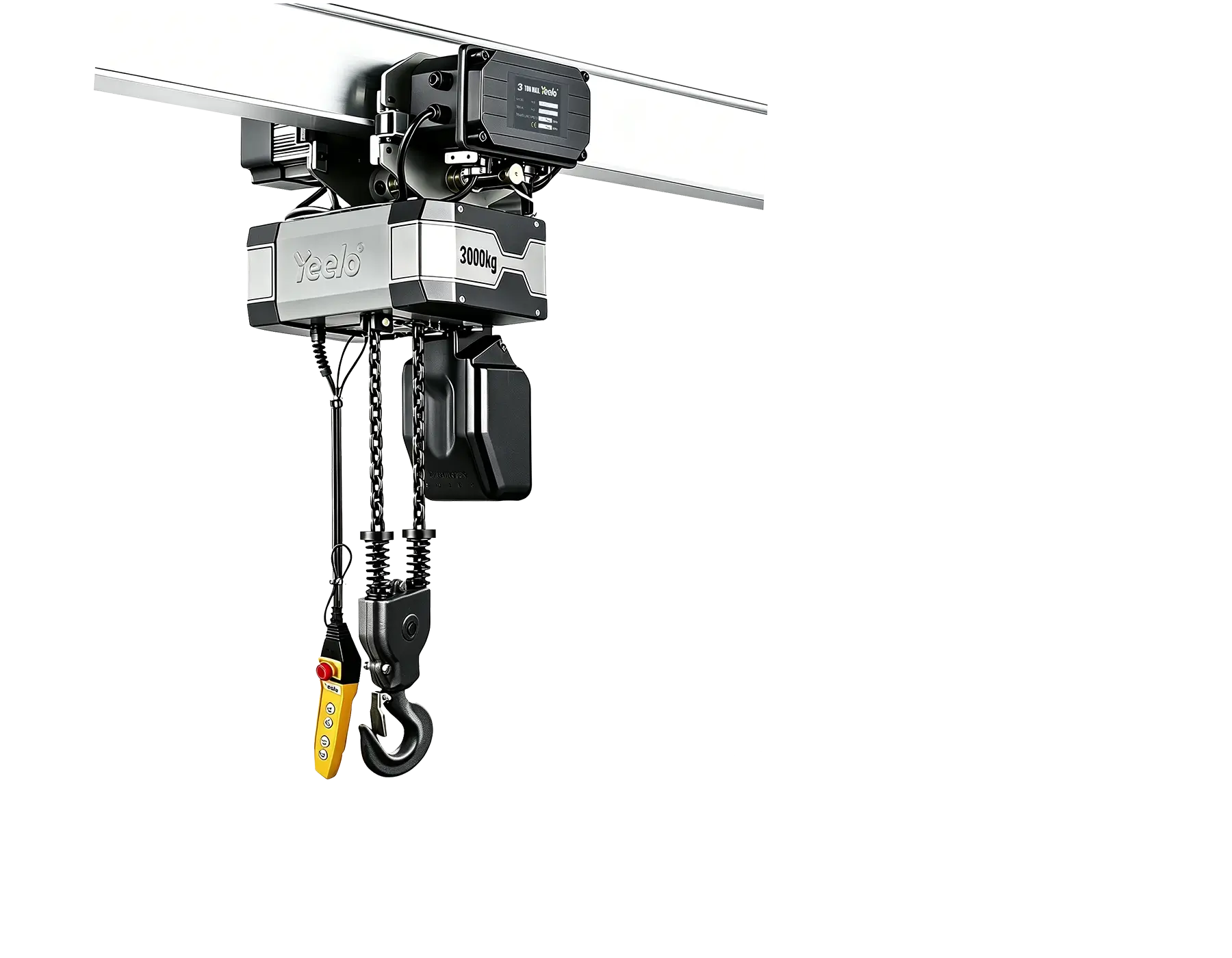 3 ton double chain electric hoist with trolley